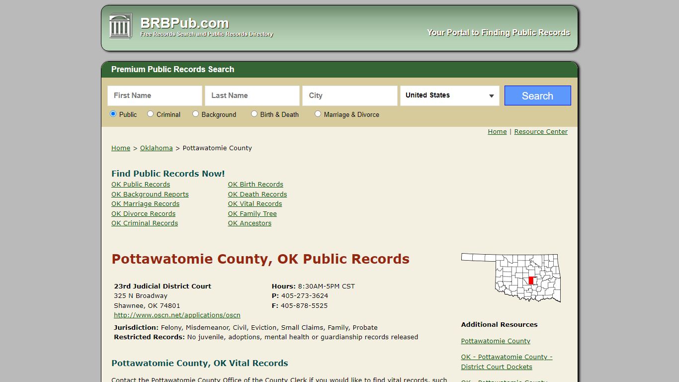 Pottawatomie County Public Records | Search Oklahoma Government Databases